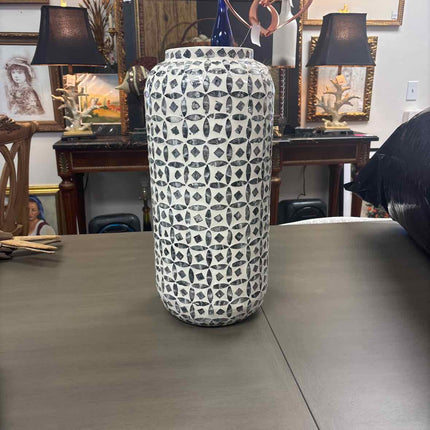 Tracey Boyd Grey Bamboo Capiz Large Vase