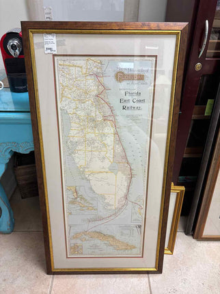 Florida East Coast Railway Antique Map