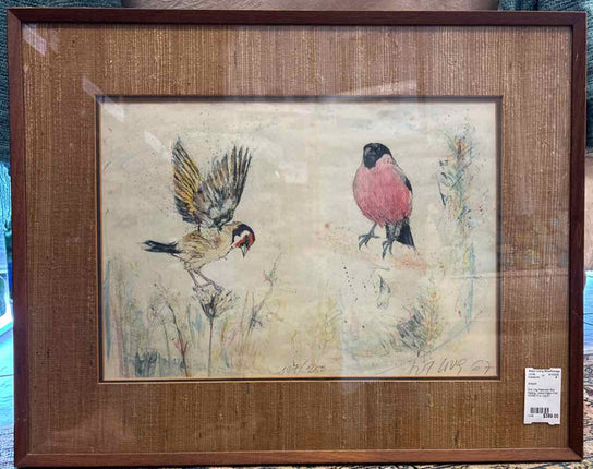 R.M. Ling Watercolor Bird Painting