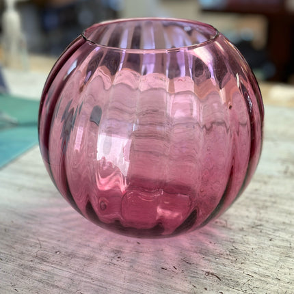 Cranberry Glass Bowl Vase