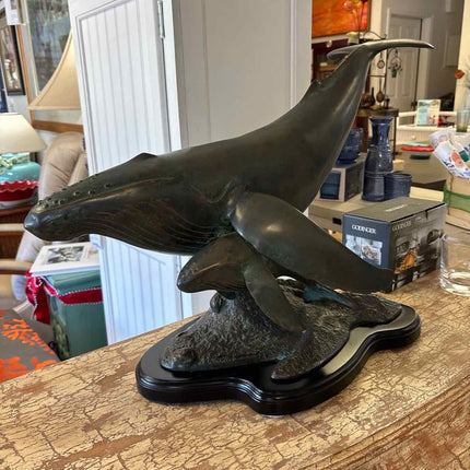 Robert Wyland Whale & Calf Sculpture