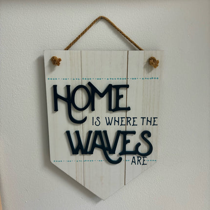 Waves Wooden Sign
