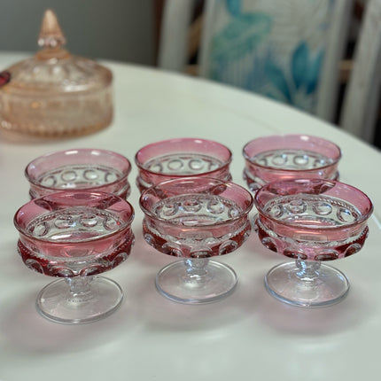 Tiffin King's Cranberry Sherbet Glasses