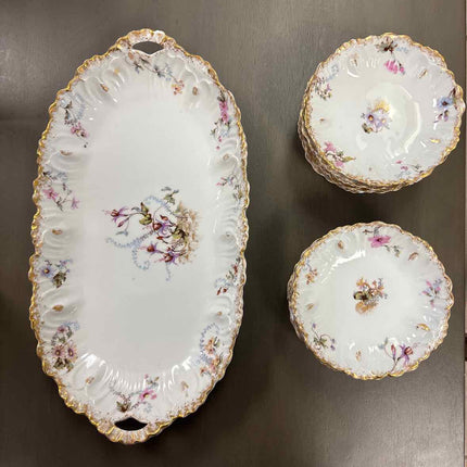 Limoges Berry Dessert Set