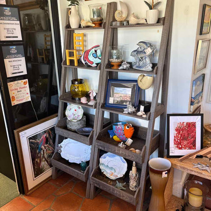Grey Ladder Bookcase