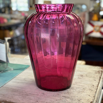 Cranberry Pilgrim Glass Vase