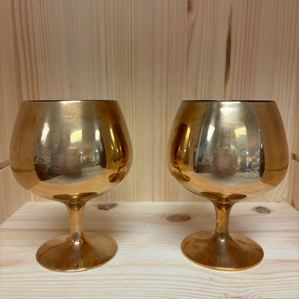 Brass Goblets With Matching Decanters