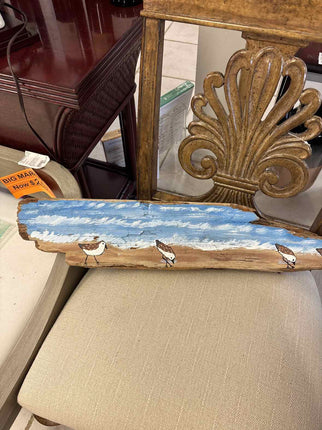 Beach Scene w/ Birds Painted Driftwood