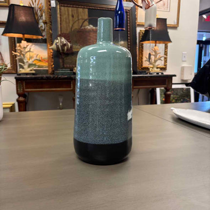 13" Ceramic Aqua Green Vase