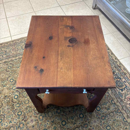 Square Table w/ White Knobs