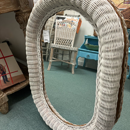White Wicker Mirror