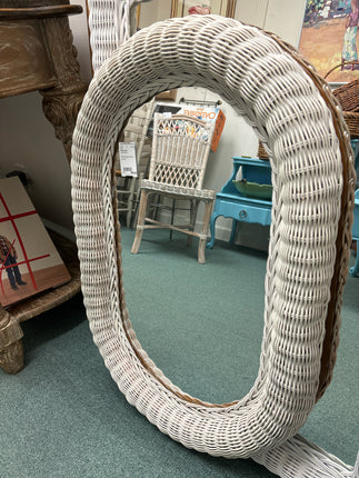 White Wicker Mirror
