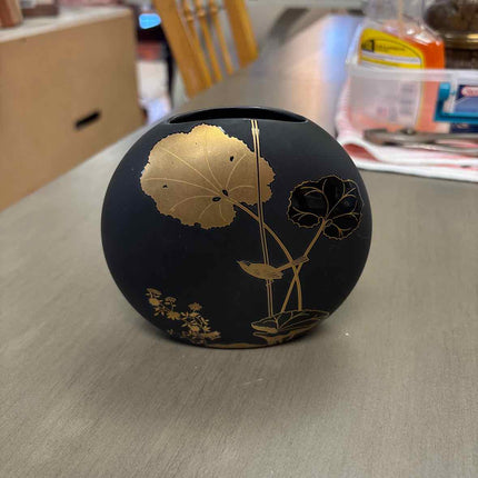Small Black Vintage Toyo Japan Vase