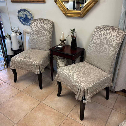 Champagne Upholstered Dining Chair w/ Skirt
