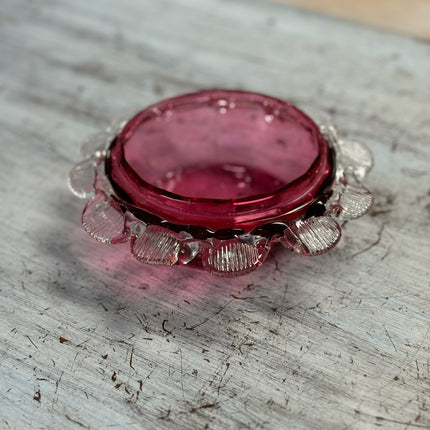 Cranberry Glass Candy Dish