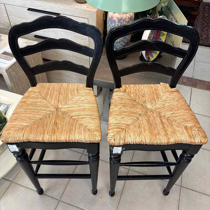 Pair of Ballard Designs Black Barstools