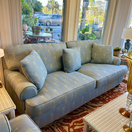Blue Palm Tree Sofa/Loveseat Set