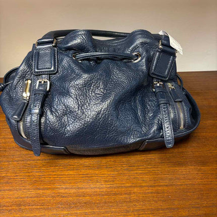 Cole Haan Navy Pebbled Leather Hobo Bag
