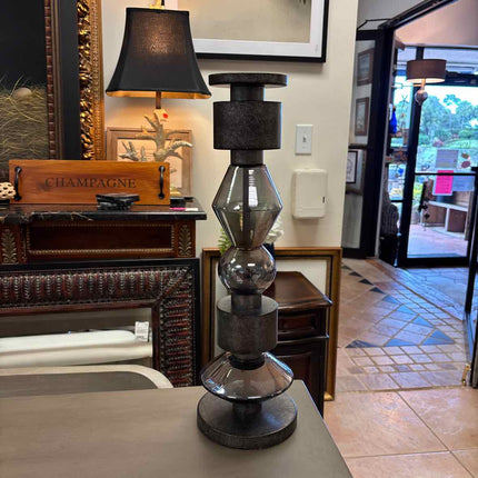 Gray Geometric Candelabras