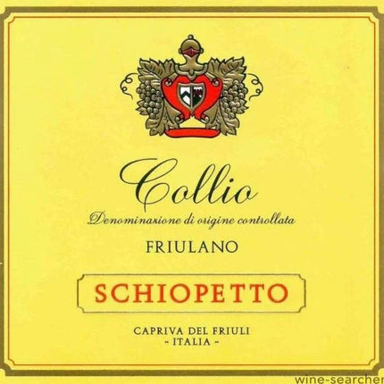 Schiopetto Pinot Bianco Collio bottle