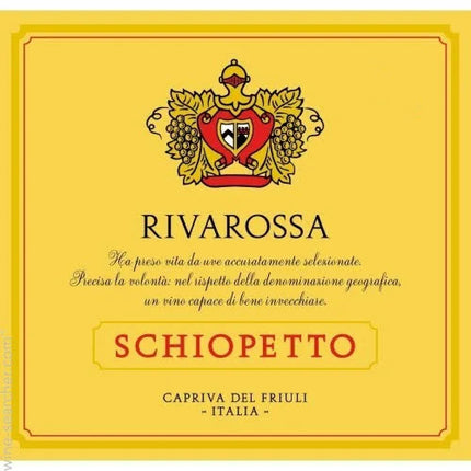 Schiopetto Rivarossa Rosso bottle