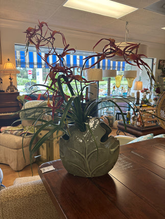 Floral Arrangement In Leaf Vase