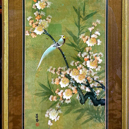 Two Hua-Niao Paintings on Cork Paper