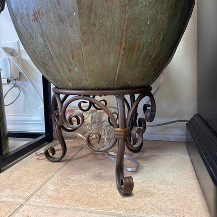 Green Metal Vase/Urn