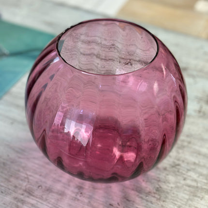 Cranberry Glass Bowl Vase