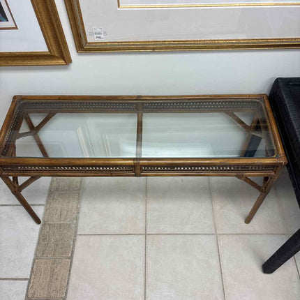 Vintage Rattan Entry Table