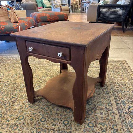 Square Table w/ White Knobs