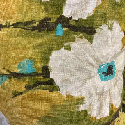 Green/Yellow Floral Accent Pillow