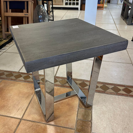 Gray End Table W Chrome