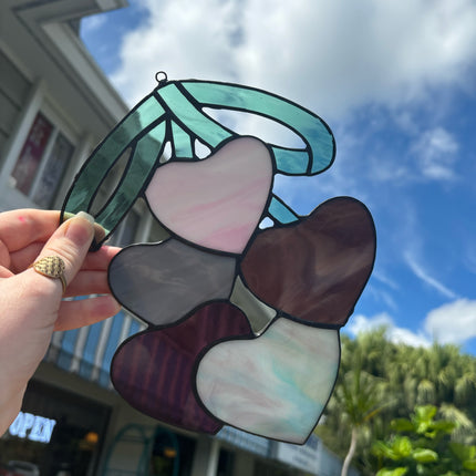 Stained Glass Cherry Hearts