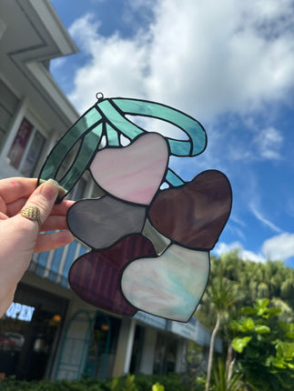 Stained Glass Cherry Hearts
