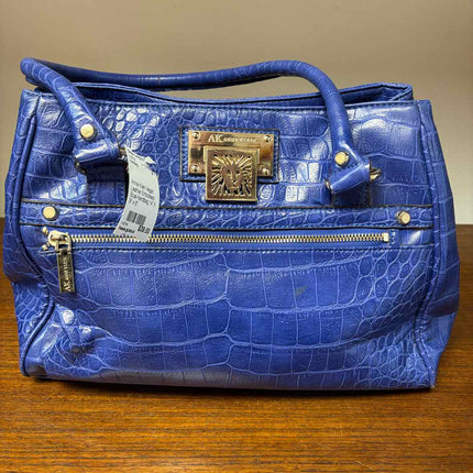 Anne Klien Vegan Leather Embossed Blue Handbag