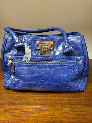 Anne Klien Vegan Leather Embossed Blue Handbag