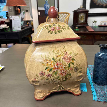Vintage Style Floral Ginger Jar