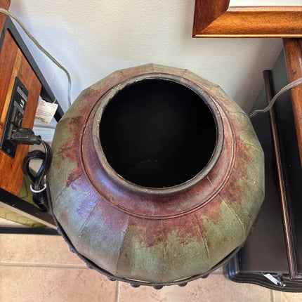 Green Metal Vase/Urn