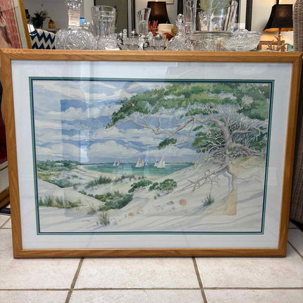 "Seagrove Beach Sailboats" Watercolor by Paul Brent Lithograph Print