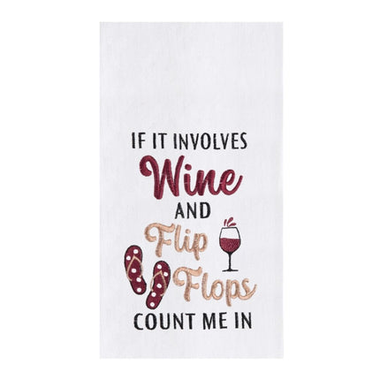 "Wine & Flip Flops" Kitchen Towel