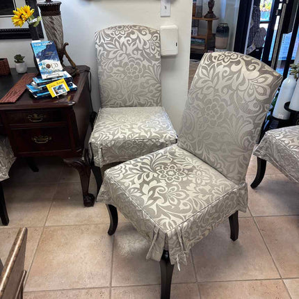 Champagne Upholstered Dining Chair w/ Skirt