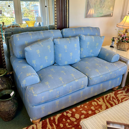 Blue Palm Tree Sofa/Loveseat Set
