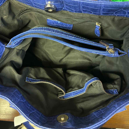 Anne Klien Vegan Leather Embossed Blue Handbag