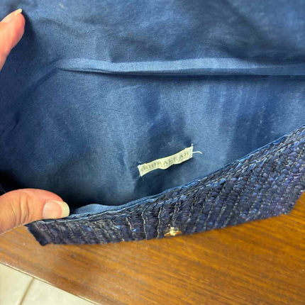 Straw Blue & Multi Colored Clutch Handbag