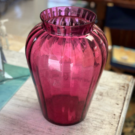 Cranberry Pilgrim Glass Vase