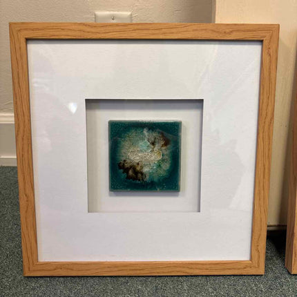 Teal Tile Shadow Box Wall Art