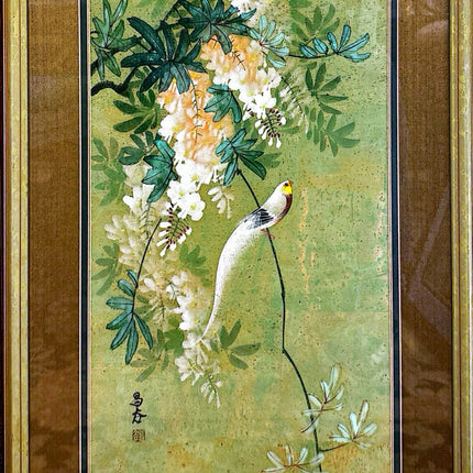 Two Hua-Niao Paintings on Cork Paper