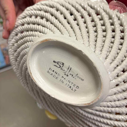 Shafford Porcelain Rope Flower Basket