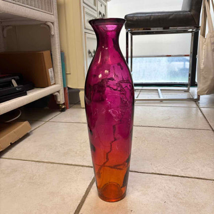 Fuschia/Orange Glass Vase